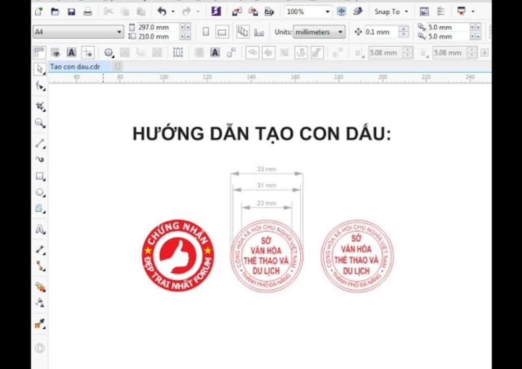 Tạo con dấu online bằng Photoshop